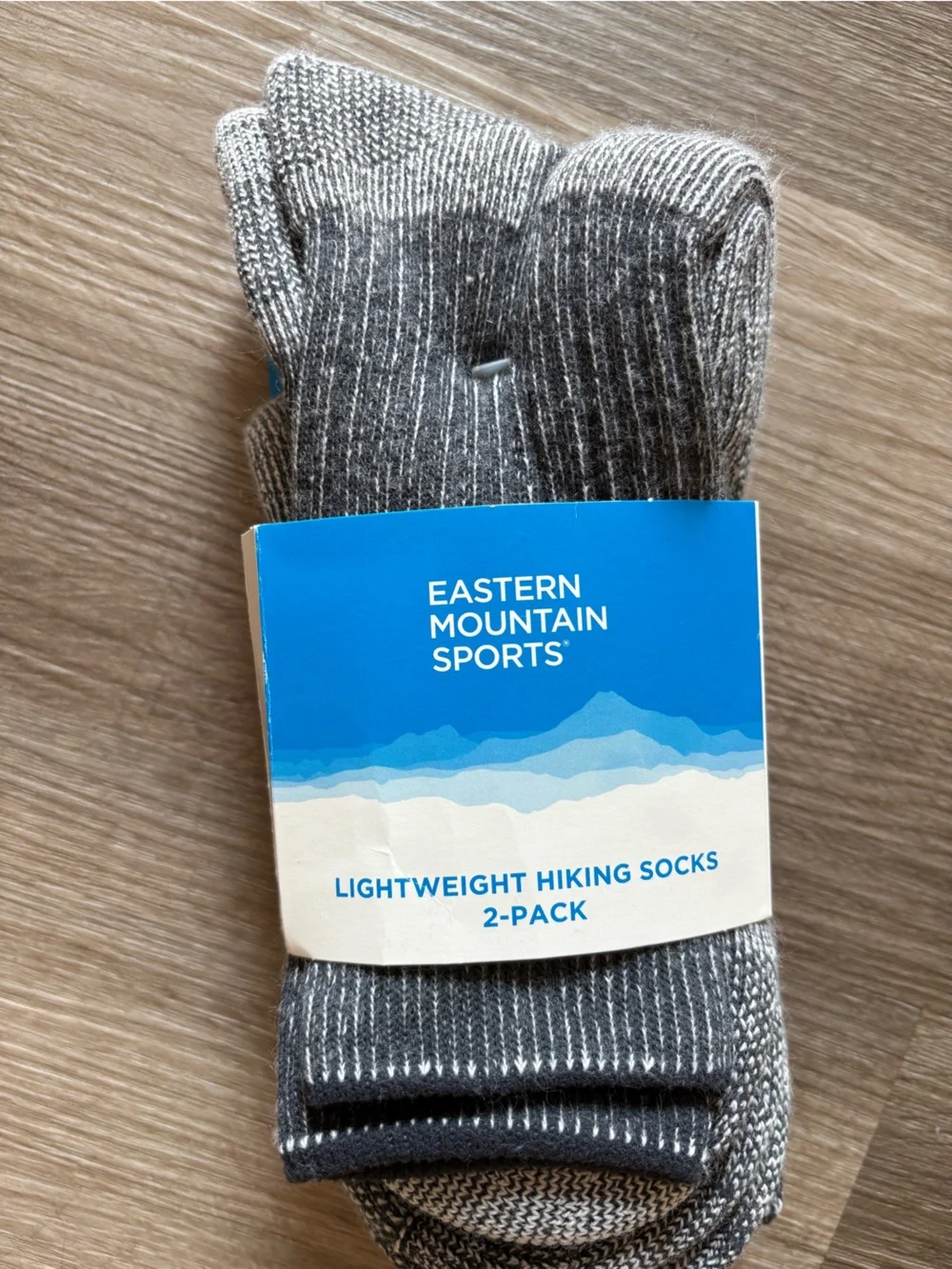 Eastern Mountain Sports Men’s Lightweight Hiking Socks - Gray Heather (2-Pack)